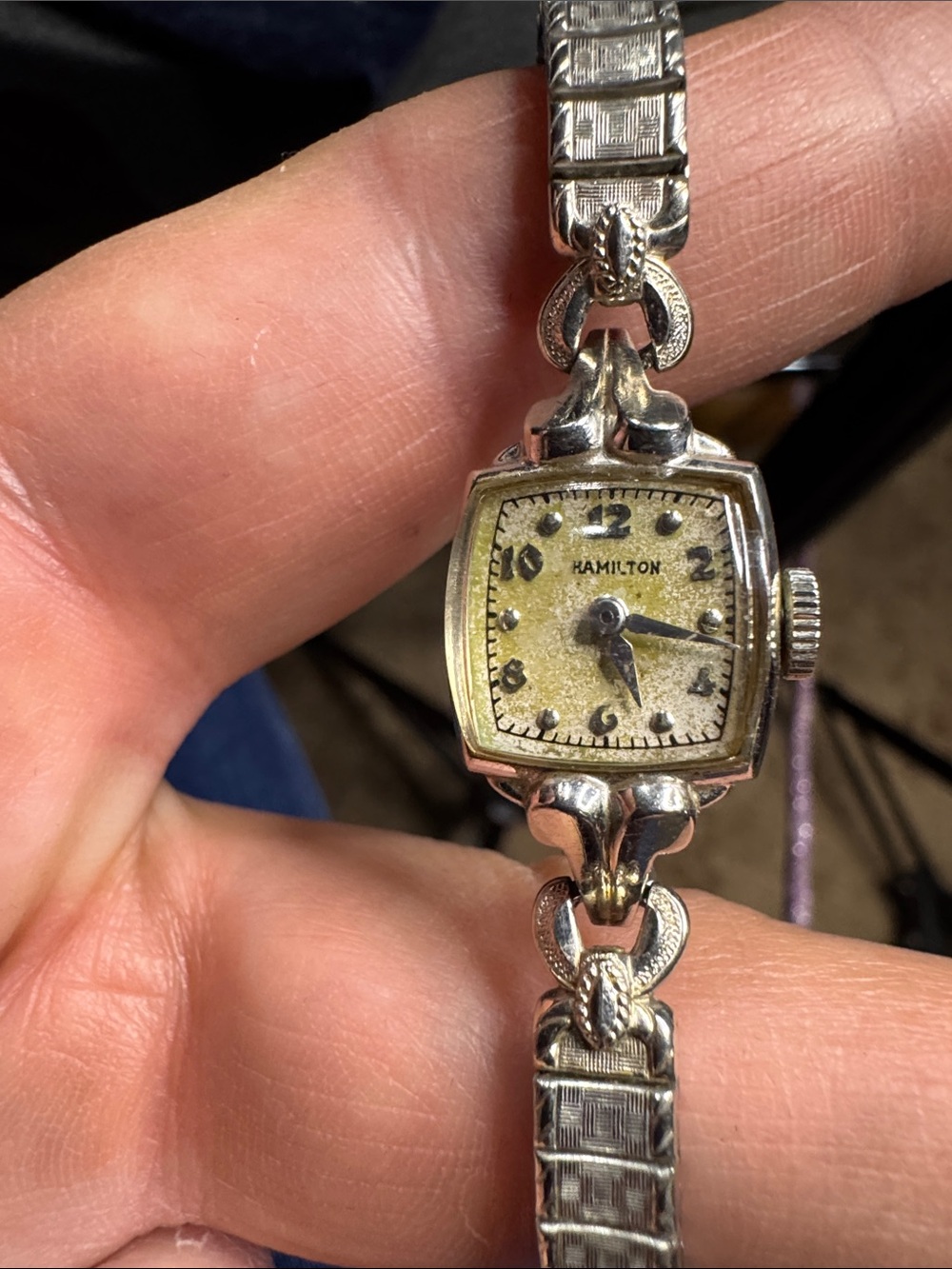 Hamilton Ladies Silver-Tone Bracelet Watch with Cream Dial